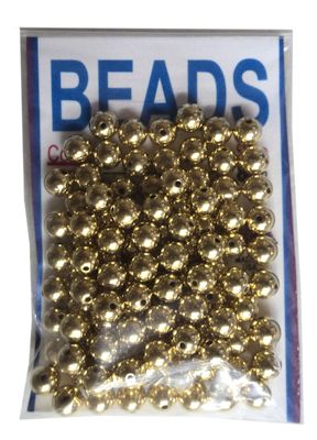 8Mm Gilt Gold-Plated Beads: 12-Pack