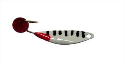 Mark's #2 Willow Ice Jigs - Blue Glow Black Stripes