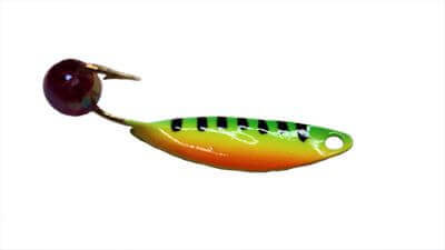 Mark's #2 Willow Ice Jigs - Fire tiger Red Bead