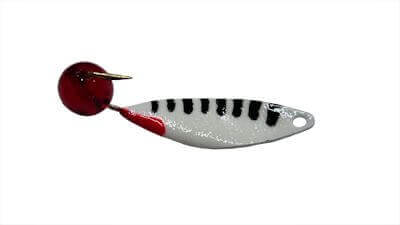 Mark's #3 Willow Ice Jigs - Blue Glow Black Stripes