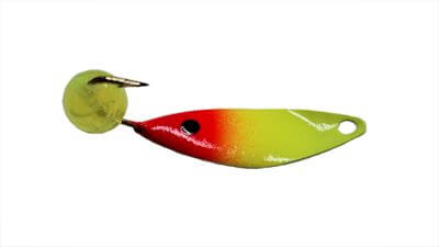 Mark's #3 Willow Ice Jigs - Chartreuse Orange Chartreuse Bead