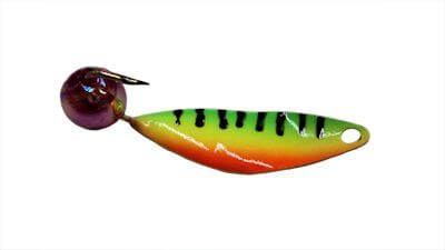 Mark's #3 Willow Ice Jigs - Fire Tiger Red Bead