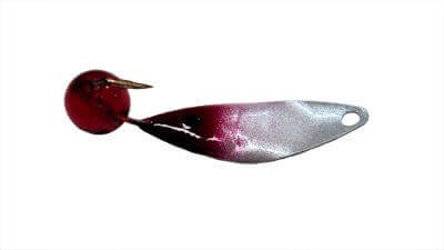 Mark's #3 Willow Ice Jigs - Pearl Red Red Bead