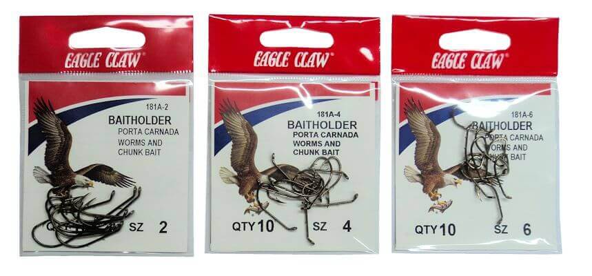 Eagle Claw Bait Holder Hooks: 10-Pack
