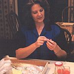 Donna Grapentin Working on Flutter Snells. When Donna ties the knot... it ain't going nowhere.